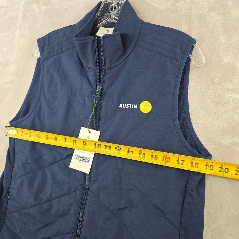 Tuckernuck Vest Women Large Navy‎ Blue Austin Built Quilted Full Zip Navy